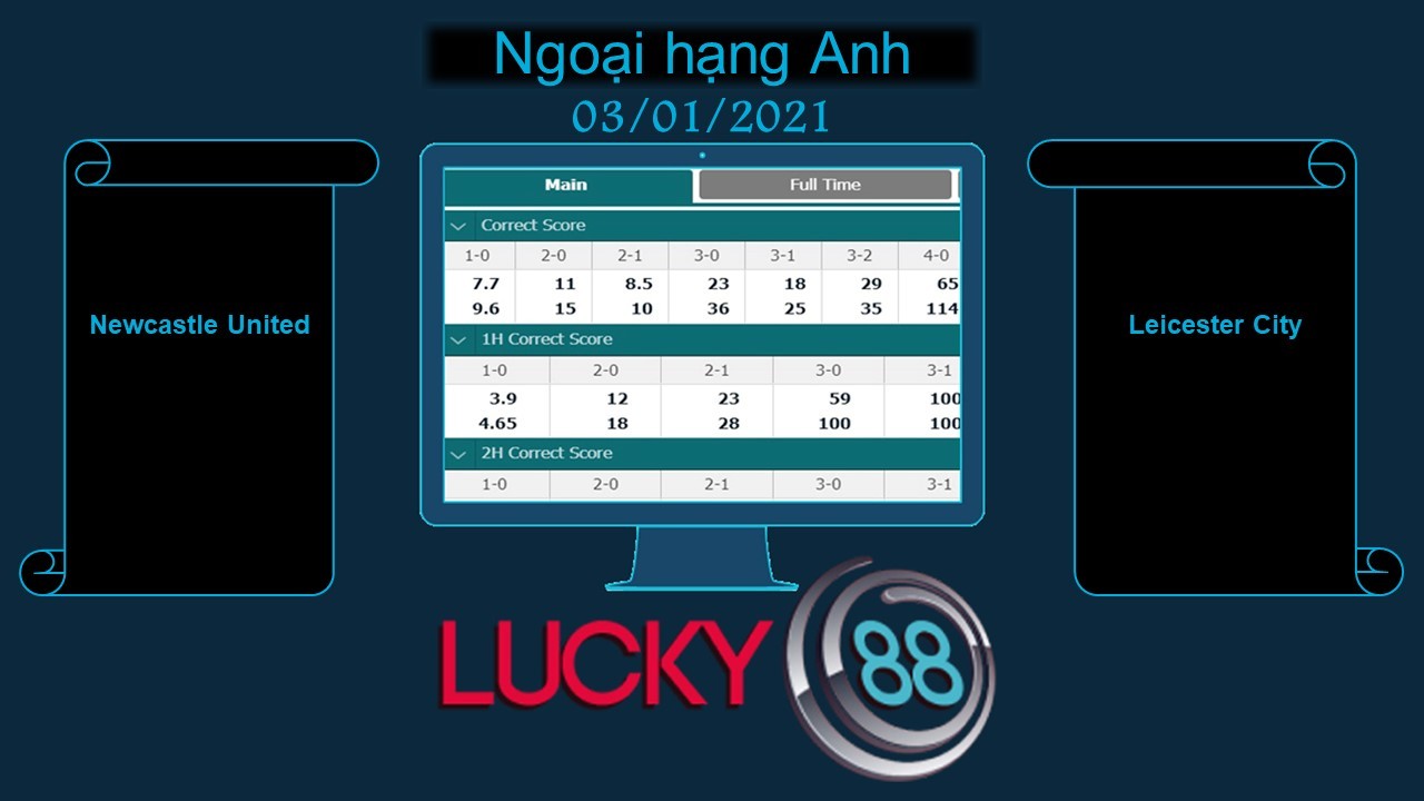 LUCKY88 Newcastle United vs Leicester City , Soi kèo bóng đá hôm nay 03/01/2021, Ngoại hạng Anh