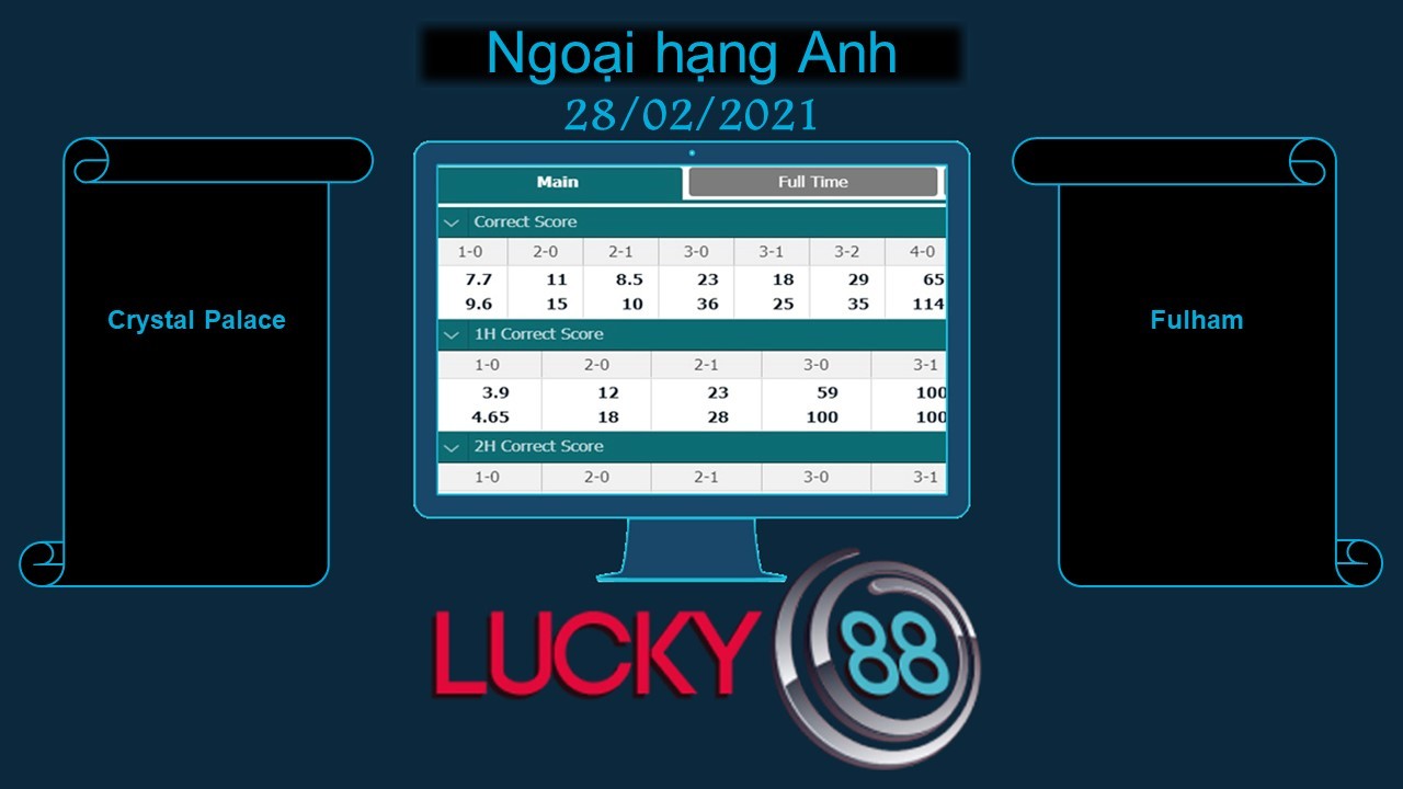 LUCKY88 Crystal Palace vs Fulham , Soi kèo bóng đá hôm nay 28/02/2021,  Ngoại hạng Anh