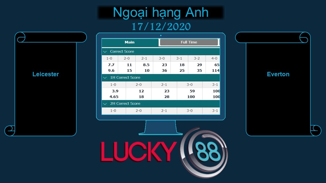 LUCKY88 Leicester vs Everton , Soi kèo bóng đá hôm nay 17/12/2020, Ngoại hạng Anh