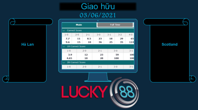 LUCKY88 Hà Lan vs Scotland , Soi kèo bóng đá hôm nay 03/06/2021, Giao hữu