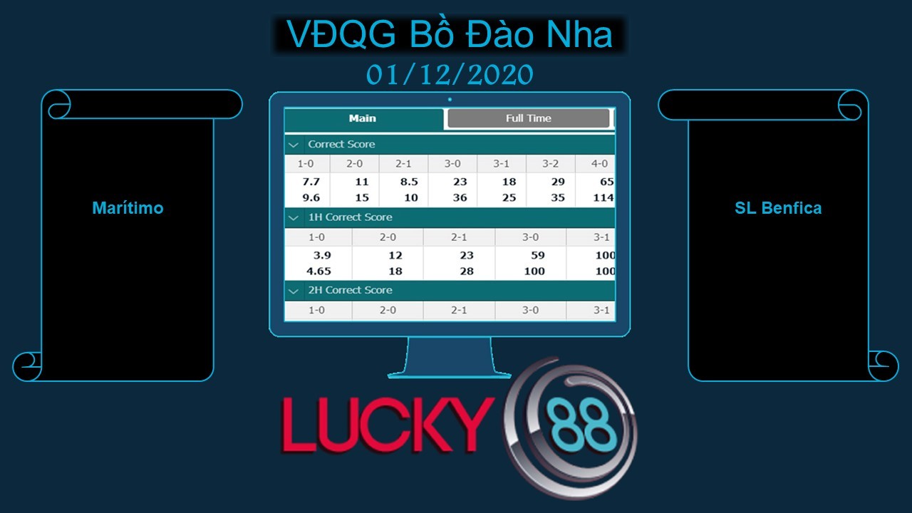 LUCKY88 Marítimo vs SL Benfica , Soi kèo bóng đá hôm nay 01/12/2020, VĐQG Bồ Đào Nha