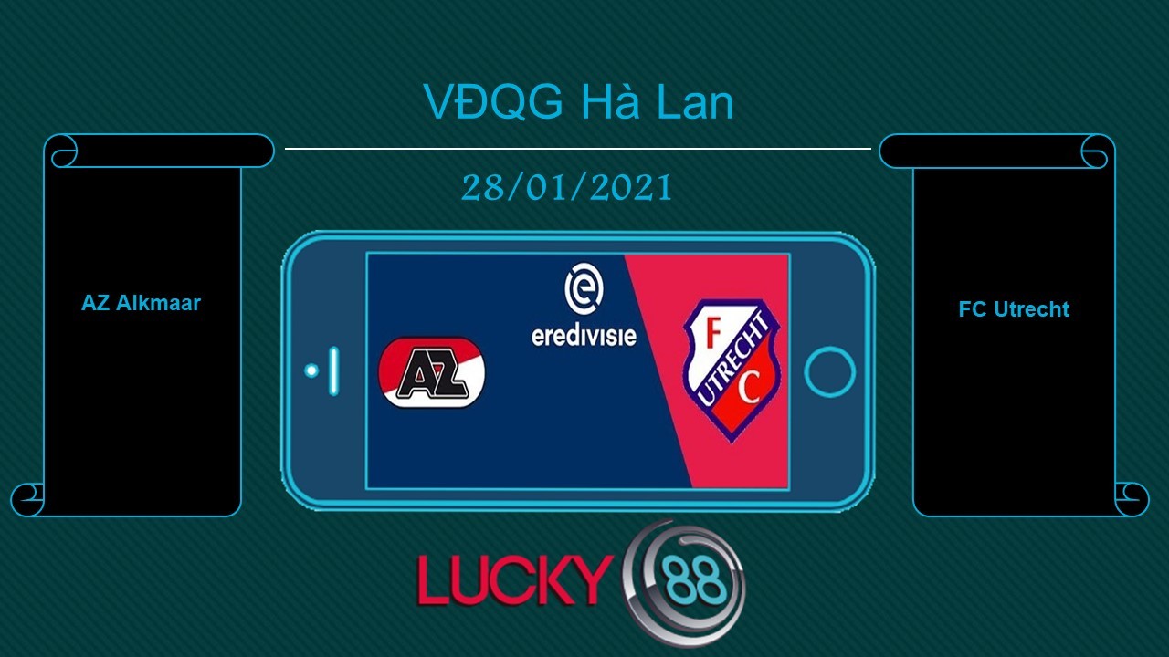 LUCKY88 AZ Alkmaar vs FC Utrecht , Tip bóng đá miễn phí ngày 28/01/2021