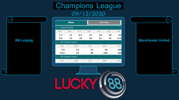 LUCKY88 RB Leipzig vs Manchester United, Soi kèo bóng đá hôm nay 09/12/2020, Champions League
