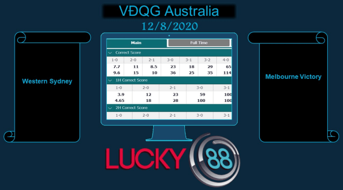 LUCKY88 Western Sydney Wanderers vs Melbourne Victory, Soi kèo bóng đá hôm nay 12/08/2020,   VĐQG Australia